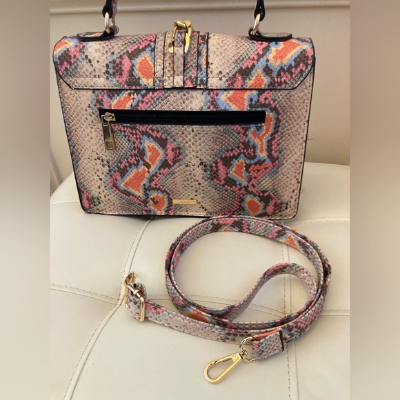 ALDO JERILINI Python Snakeskin multi convertible crossbody, gold hardware EUC - Picture 2 of 15